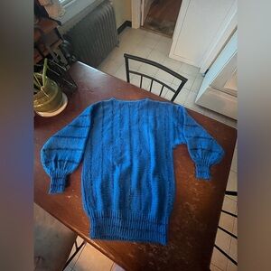 Gloria Vanderbilt Metallic Blue Knit Sweater